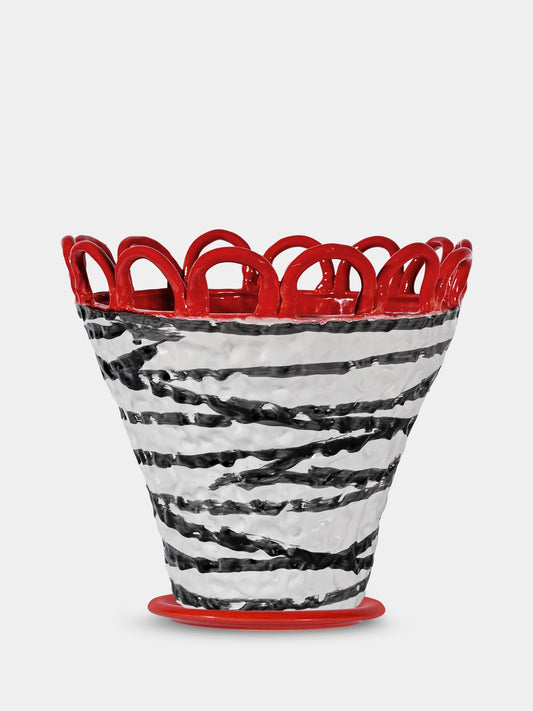 Kruka Patty L - Zebra/Röd