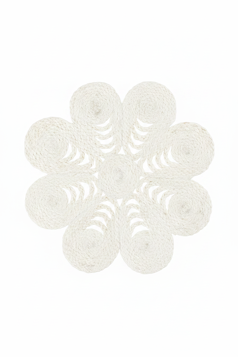 Tablett Ø40cm - Jute - Vit - Elin Anemone