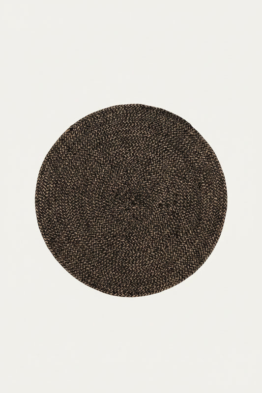 Tablett Ø38cm - Jute - Svart/Natur - Ella