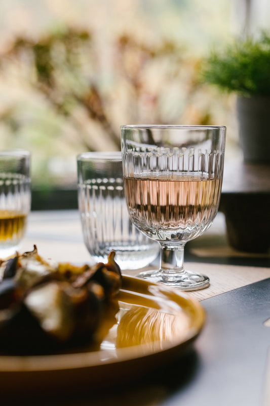Glas På Fot 6-Pack Ribbad Klarglas
