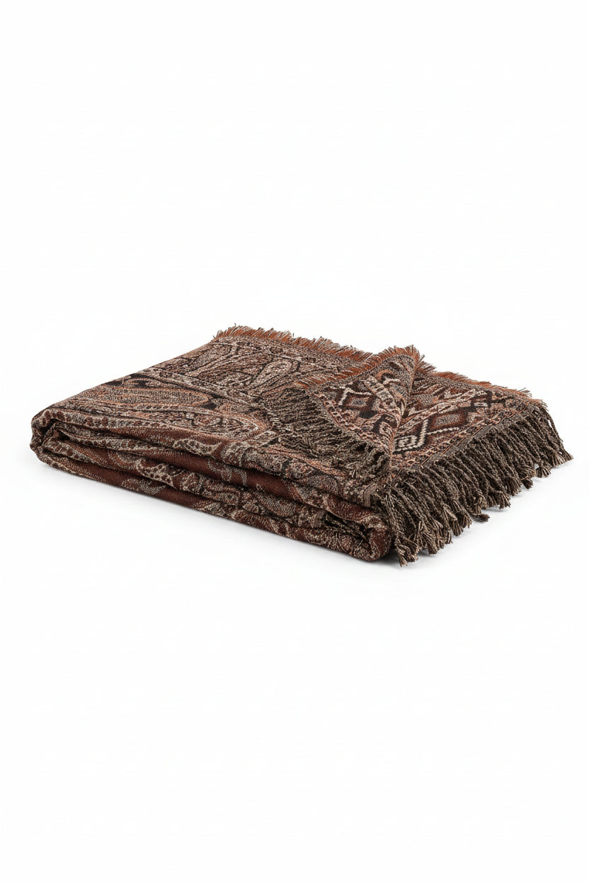 Pläd 130x170cm - Valenza - Inka/Paisley Brown
