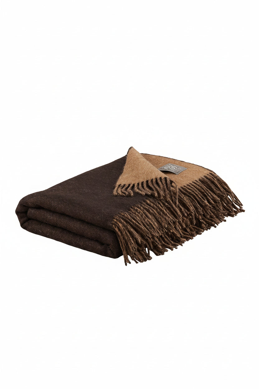 Pläd 140x185cm - Durham - Camel/Brown