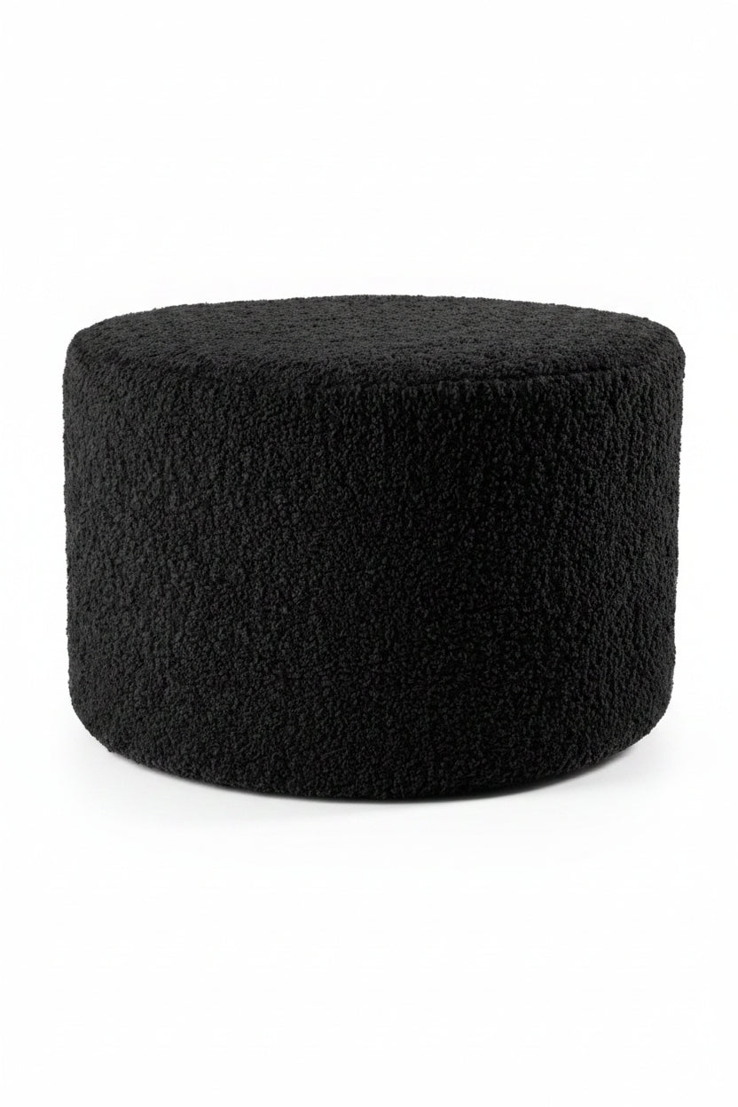 Sittpuff - 55cm - Svart Fejkpäls