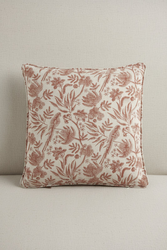 Kuddfodral 50x50cm - Parrot Open - Linen - Rust