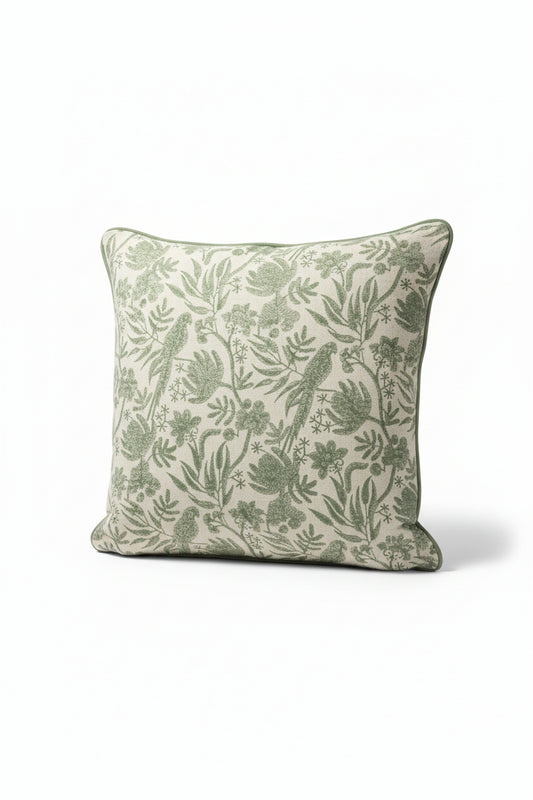 Kuddfodral 50x50cm - Parrot Open - Linen - Sea Foam
