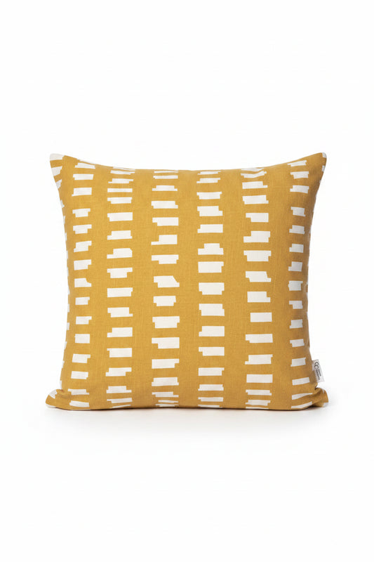 Kuddfodral 50x50cm - Ikat Block - Ockra