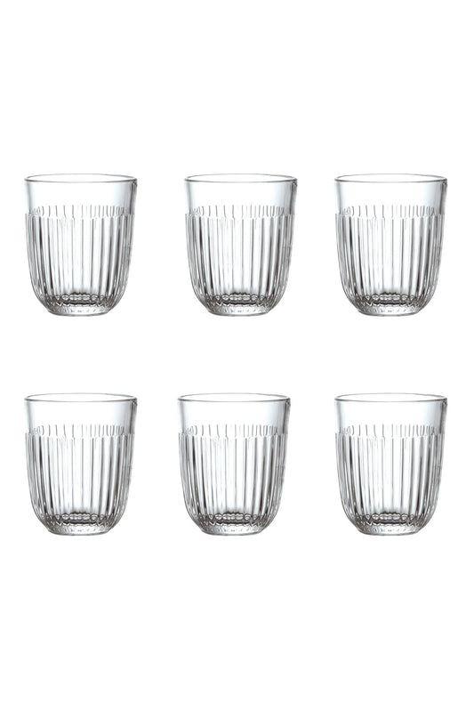 Glas 6-Pack Räfflat klarglas