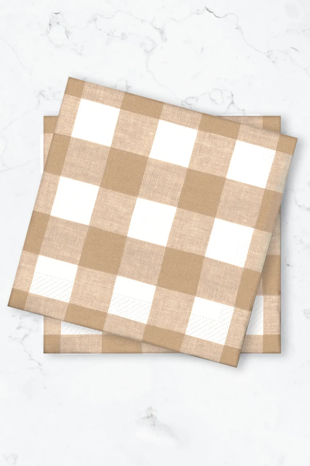 Servett 50-pack - Gingham - Beige