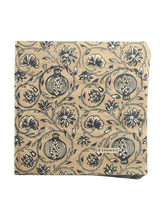 Pappersservett Pomegranate 50-pack - Beige & Mörkblå