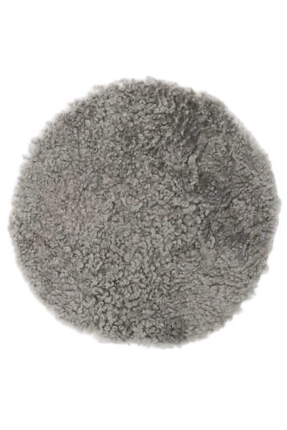 Stolsdyna Ø34cm - Curly - Natural Grey