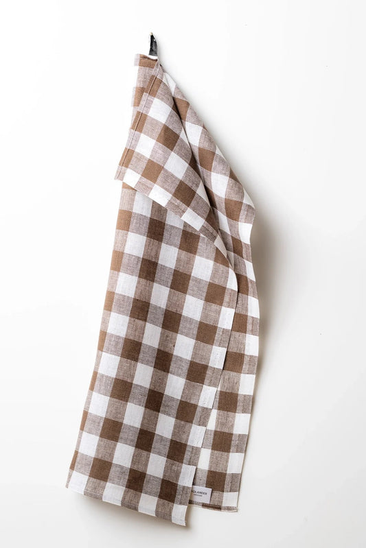 Kökshandduk 50x70cm - Gingham - Brun