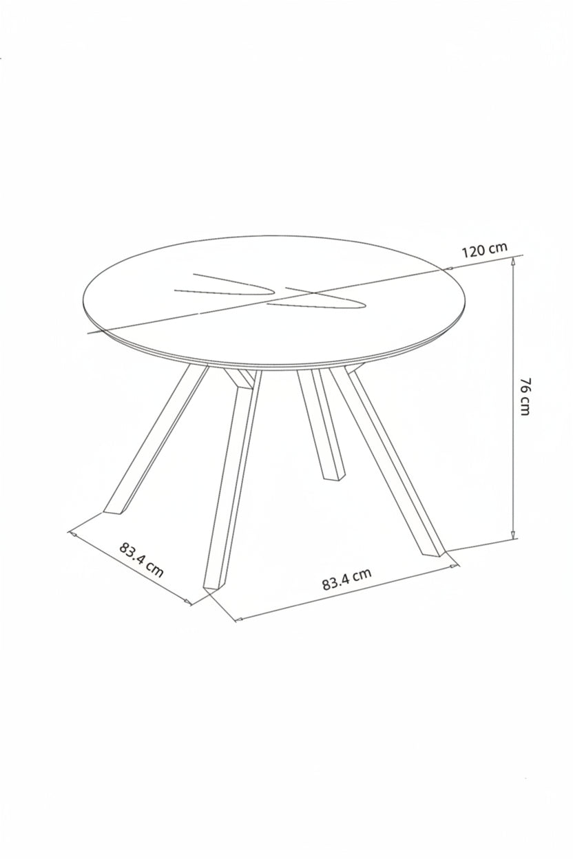 Matbord Ø120cm - Huntington - Svart