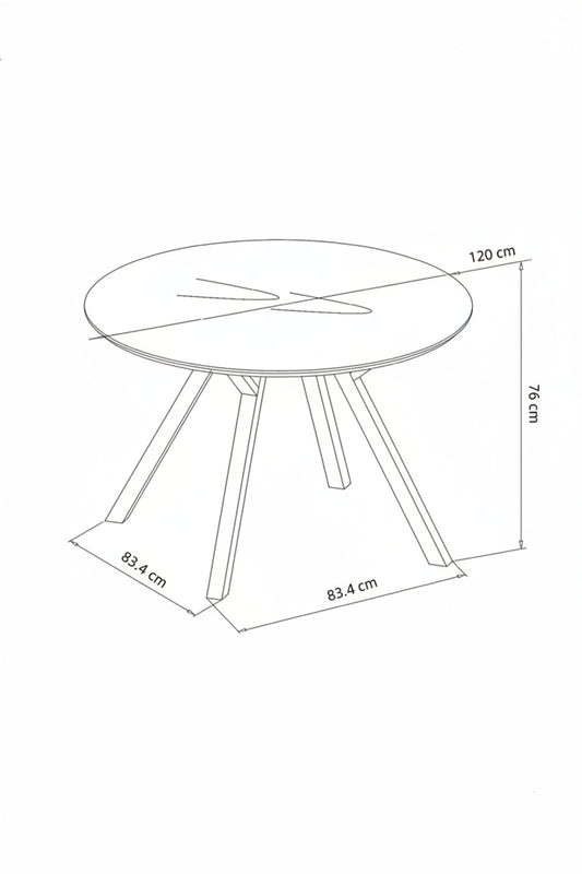 Matbord Ø120cm - Huntington - Svart