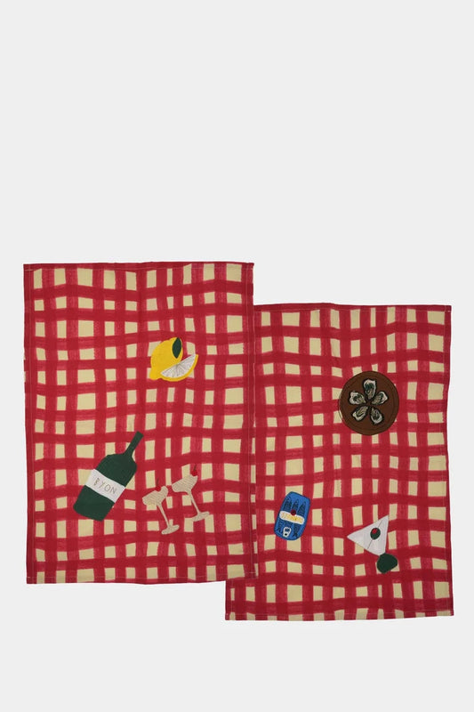 Kökshandduk 2-pack - Sera - Röd