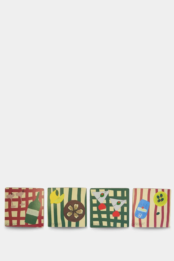 Glasunderlägg 4-Pack - Sera - Grön/Röd