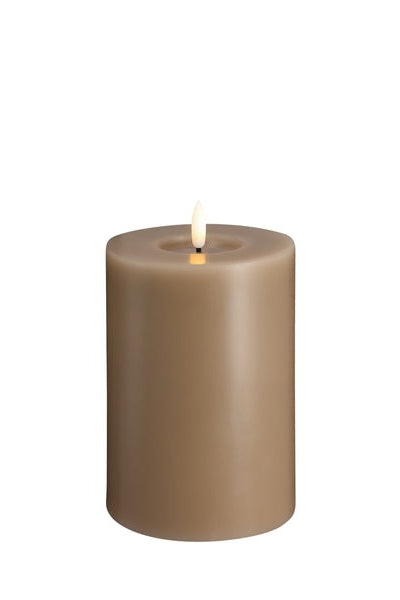 LED-Ljus 99x150mm - Melted Pillar - Sand