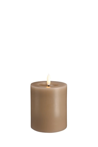LED-Ljus 74x100mm - Melted Pillar - Sand