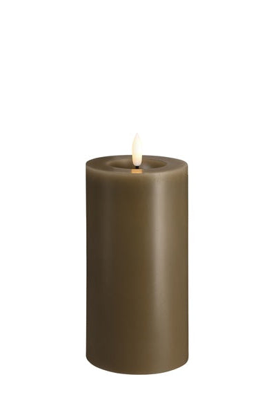 LED-Ljus 74x150mm - Melted Pillar - Dark Sand