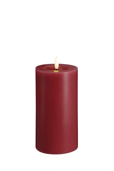 LED-Ljus 74x150mm - Melted Pillar - Cranberry Red