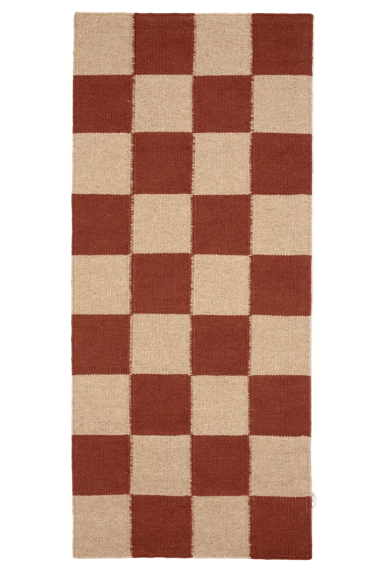 Gångmatta 80x200cm - Square - Terracotta/Natur