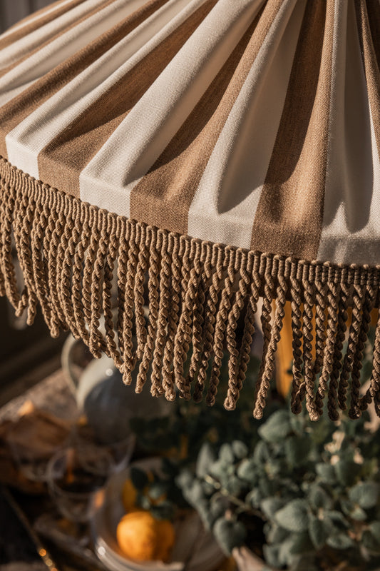 Taklampa - Capri - Frans - Taupe/Vit
