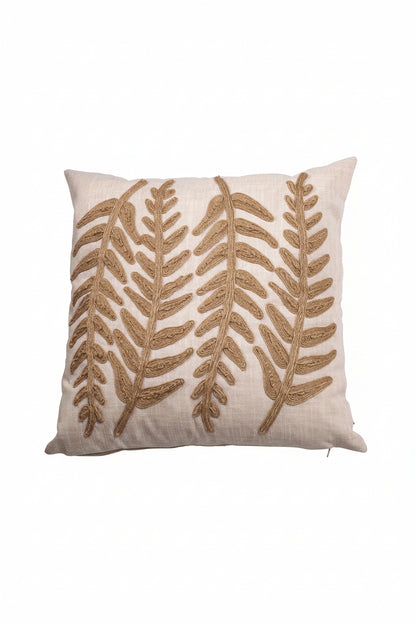 Kuddfodral - Beige - Broderad