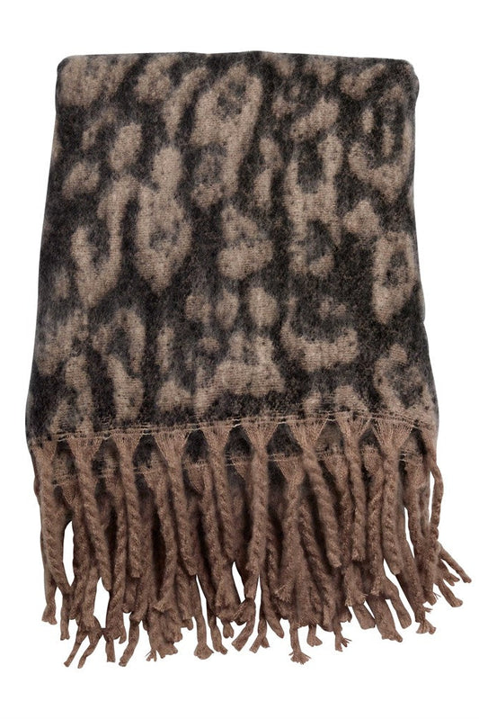Pläd - Leopard - Beige/Svart