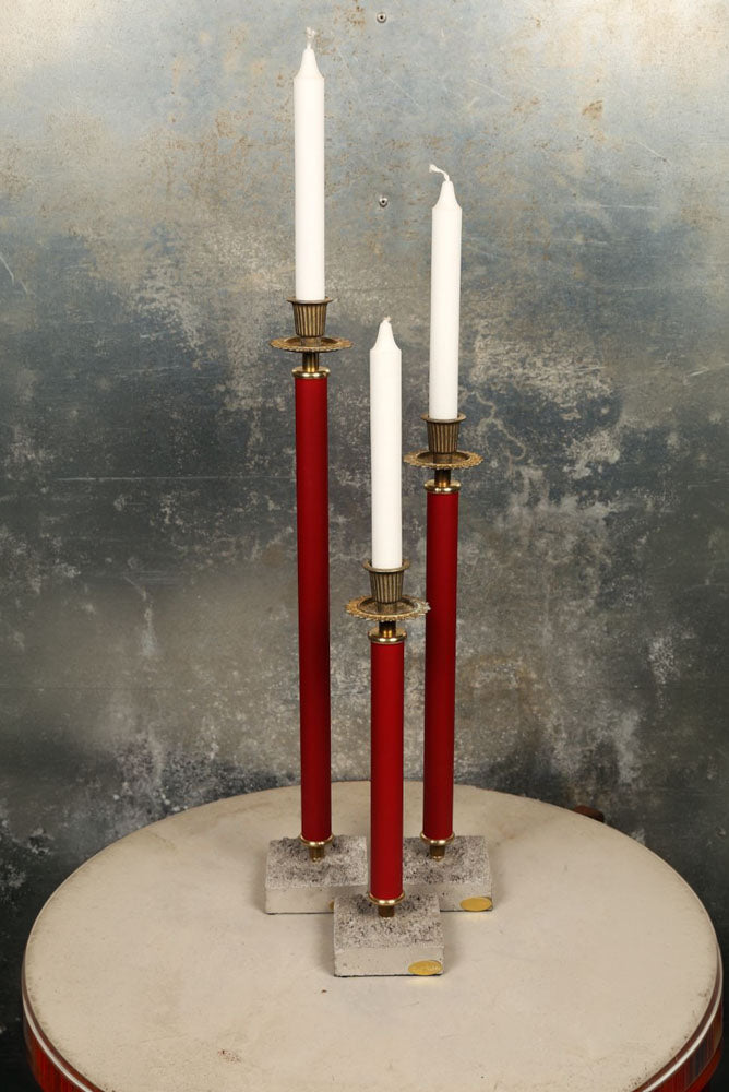 Ljusstake h.32cm - Röd