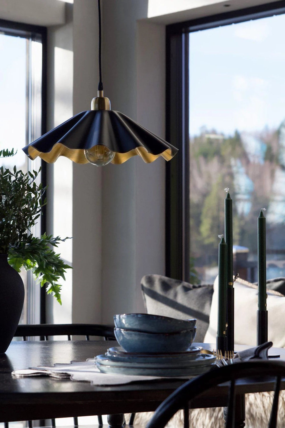 Taklampa Ø51cm - Aira - Svart/Mässing