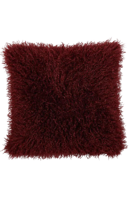 Kuddfodral 48x48cm - Curly - Vinröd