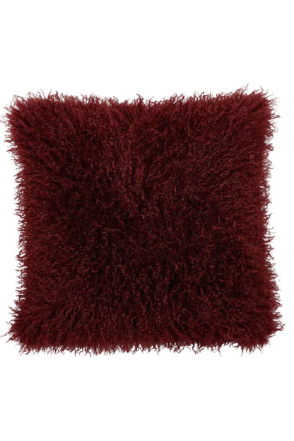 Kuddfodral 48x48cm - Curly - Vinröd
