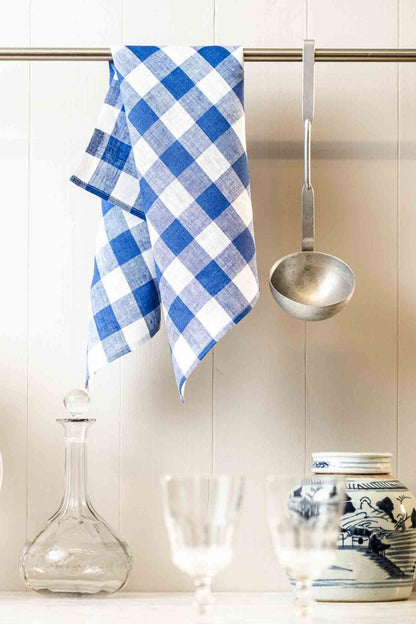 Kökshandduk 50x70cm - Gingham - Blå
