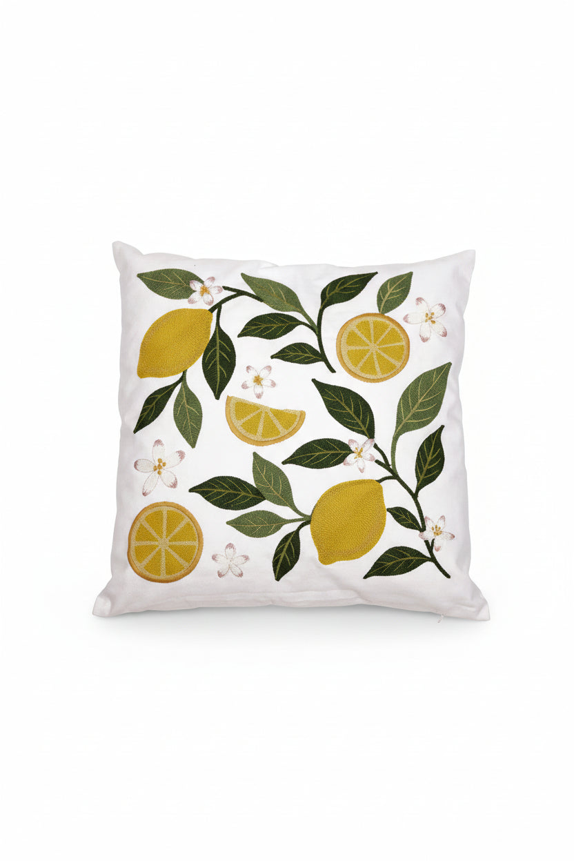 Kuddfodral Citron - Vit