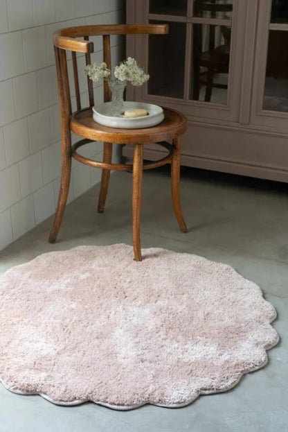 Badrumsmatta Ø90cm - Ellen - Rosa