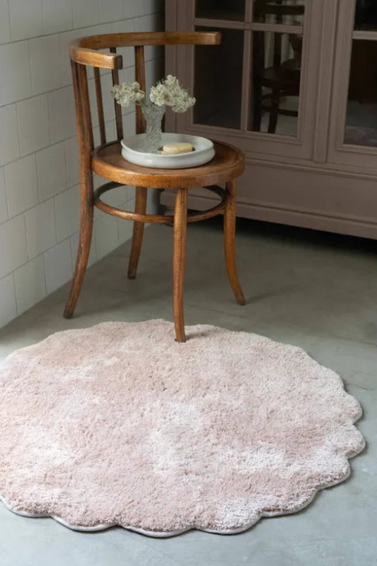 Badrumsmatta Ø90cm - Ellen - Rosa