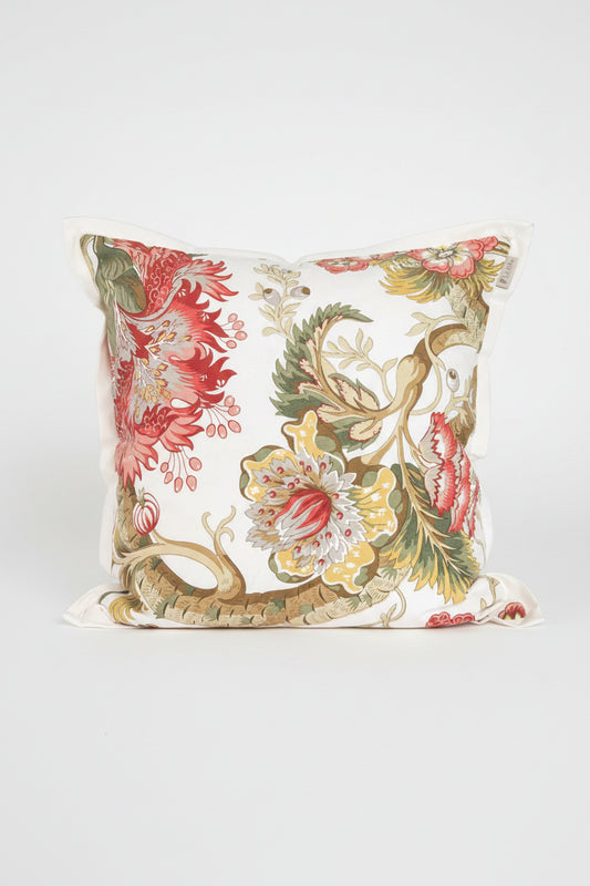 Kuddfodral 50x50cm - Vit Med Blommor