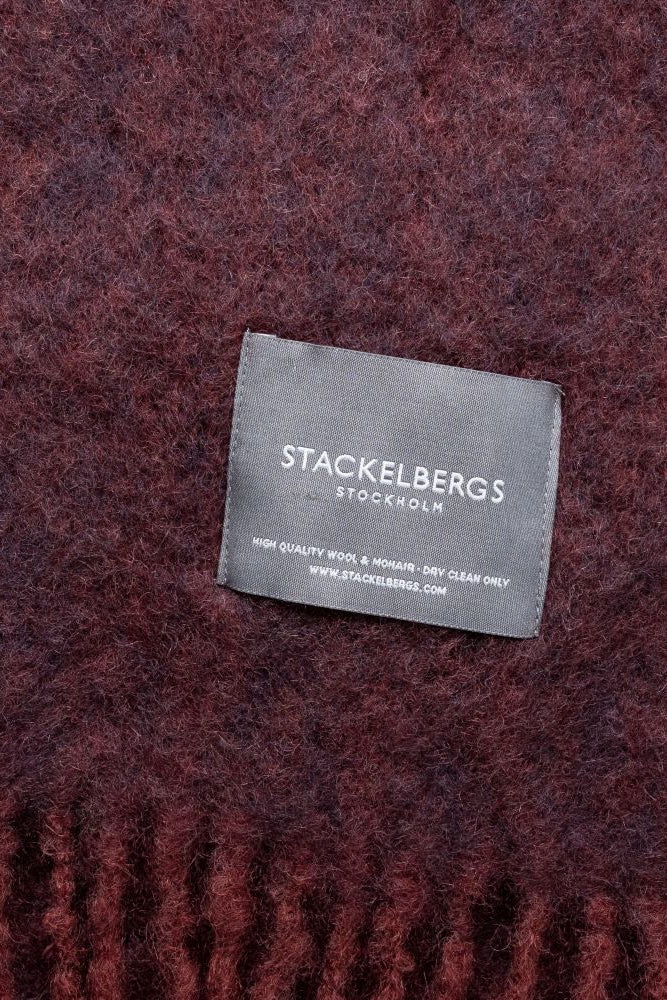 Pläd 130x170cm - Mohair - Melange - Bordeaux/Aubergine