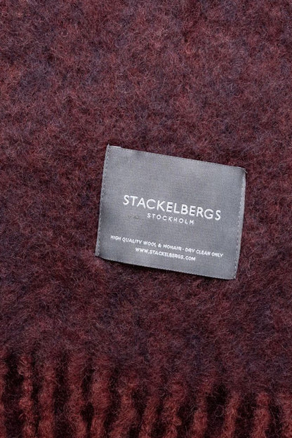 Pläd 130x170cm - Mohair - Melange - Bordeaux/Aubergine
