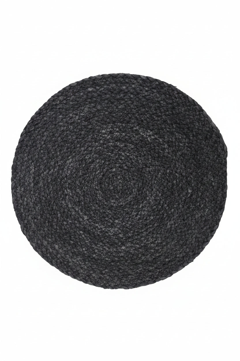 Tablett Ø38cm - Rustik - Svart