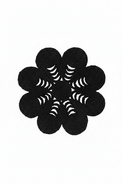 Tablett Ø40cm - Jute - Svart - Elin Anemone