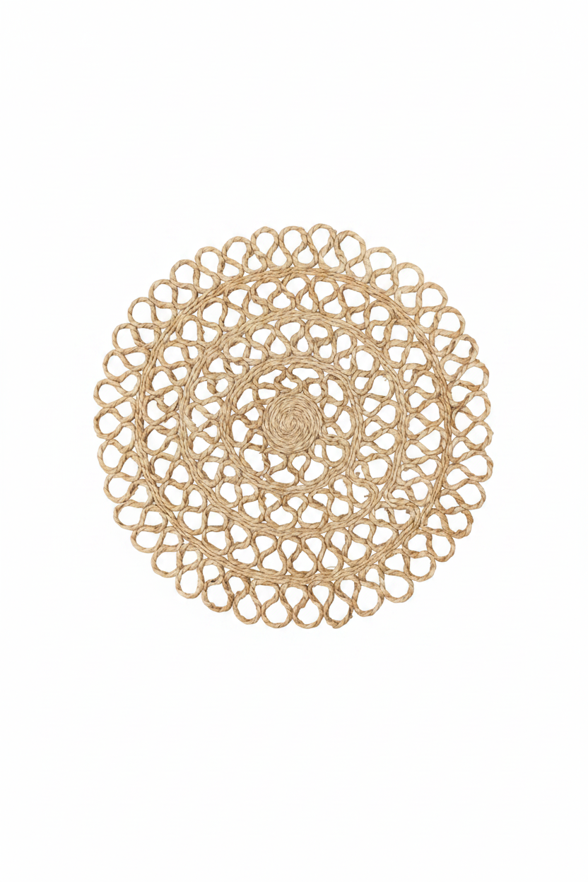 Tablett Ø38cm - Jute - Elin Lace