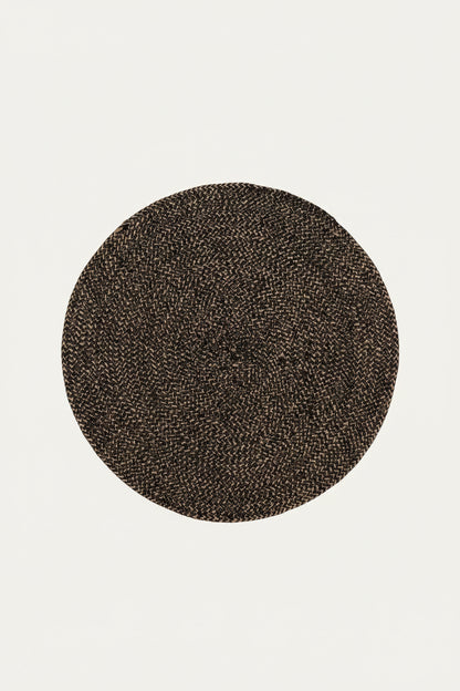 Tablett Ø38cm - Jute - Svart/Natur - Ella