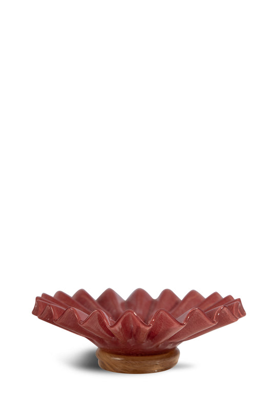 Skål Lori M - Bordeaux & Beige