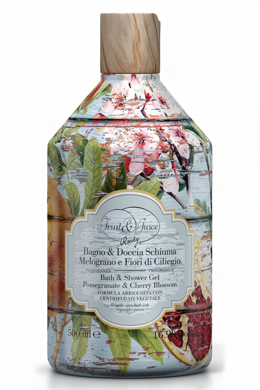 Bath And Shower Gel 500ml - Pomegranate And Cherry Blossom