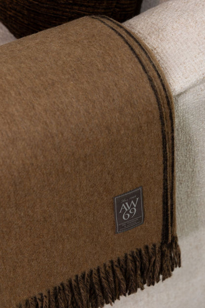 Pläd 140x185cm - Durham - Camel/Brown