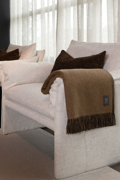 Pläd 140x185cm - Durham - Camel/Brown