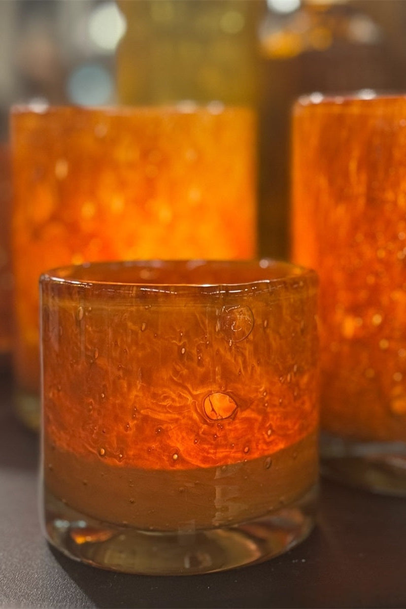 Lykta UNIK Cylinder 13cm Orange