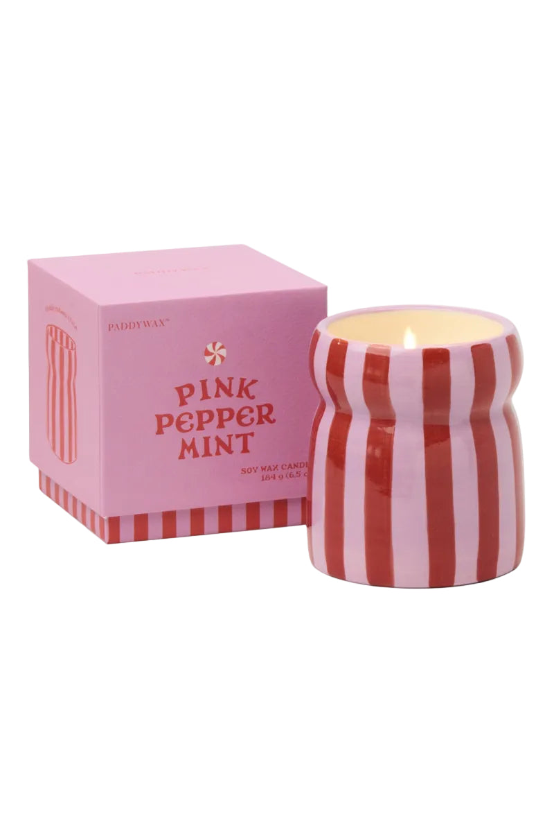 Doftljus - Cabana - Pink Peppermint - Röd/Rosa