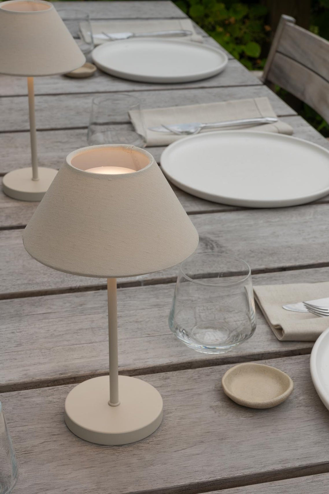 Bordslampa 26cm - Portabel - Offwhite