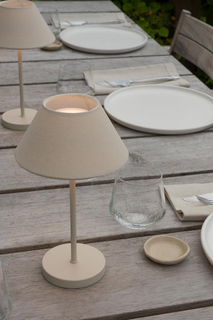 Bordslampa 26cm - Portabel - Offwhite
